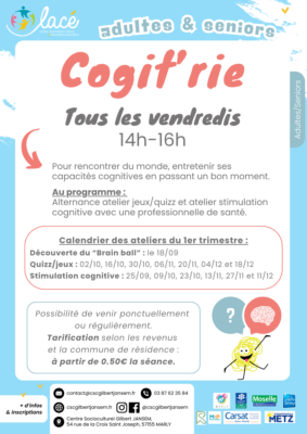 Calendrier des ateliers "Cogit'Rie", de septembre à décembre 2026 Calendrier des ateliers "Cogit'Rie", de septembre à décembre 2026