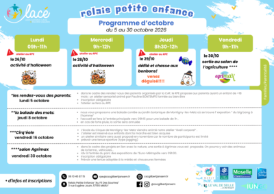 Calendrier du Relais Petite Enfance d'octobre 2026 Calendrier du Relais Petite Enfance d'octobre 2026