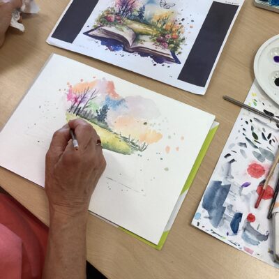 2026Aquarelleselec2 gros plan d'un dessin aquarelle