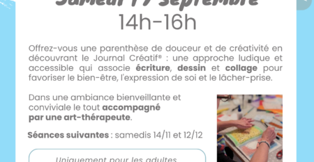 Affiche "Atelier Journal Créatif" du 19 septembre 2026