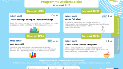 Programme Famille & habitants, Mars 2026 Programme Famille & habitants, Mars 2026